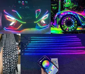 APP+Remote 8PCS 6.5FT Chasing Polaris Slingshot Truck Roof 3 Wheeler Light Strips Multi-color Waterproof IP68 Bluetooth Control Car Lighting Led