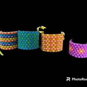 Kandi Pony Bead Corset Tie Cuff Bracelet