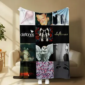 Defttones Discography Album Covers Soft Blanket, Alternative Metal Rock Band Cozy Throw, Warm Bedding Decor, Music Lover Gift Idea | GN060226.R2721.ID00