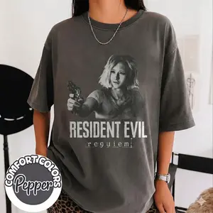 Resident Evil 9 Requiem Comfort Colors Shirt, Leon Kennedy, Grace Ashcroft, Gamer Gift, Re Video Game Shirt, Survival Horror Vintage Graphic Tee