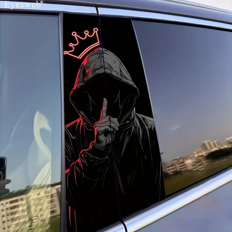 2Pcs EYESWEB Red Crown Car Stickers - Film Decals, Easy Paste and ...