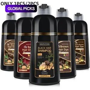 3-in-1 Hair Dye Shampoo, 1/2 Boxes Natural Extracts Moisturizing Hair Dye Shampoo, Professional Hair Care & Styling Product for Men & Women, Hair Darkening Shampoo #GLOBAL PICKS
