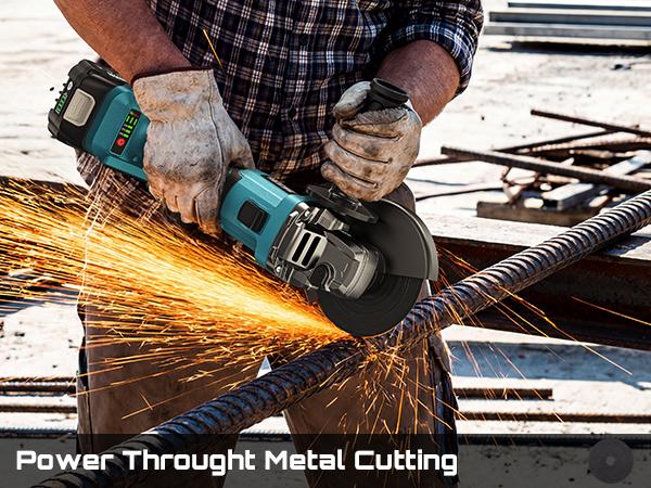 SEESII Cordless Angle Grinder Kit with 2x4.0Ah Batteries, 10000RPM Brushless Electric Metal Grinder w/ 4-1/2" Cutting Wheel, Flap Wheel, and Wool Carving Wheel for Precision Cutting & Grinding#fathersdaygift fathersdaygift