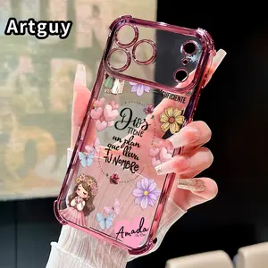 Divine Love Whispers Pattern Phone Case Suitable for iPhone 17 Pro Max 16 15 Plus Air 14 13 12 11 E Four Corner Air Cushion Anti Drop Transparent Full Coverage Cover
