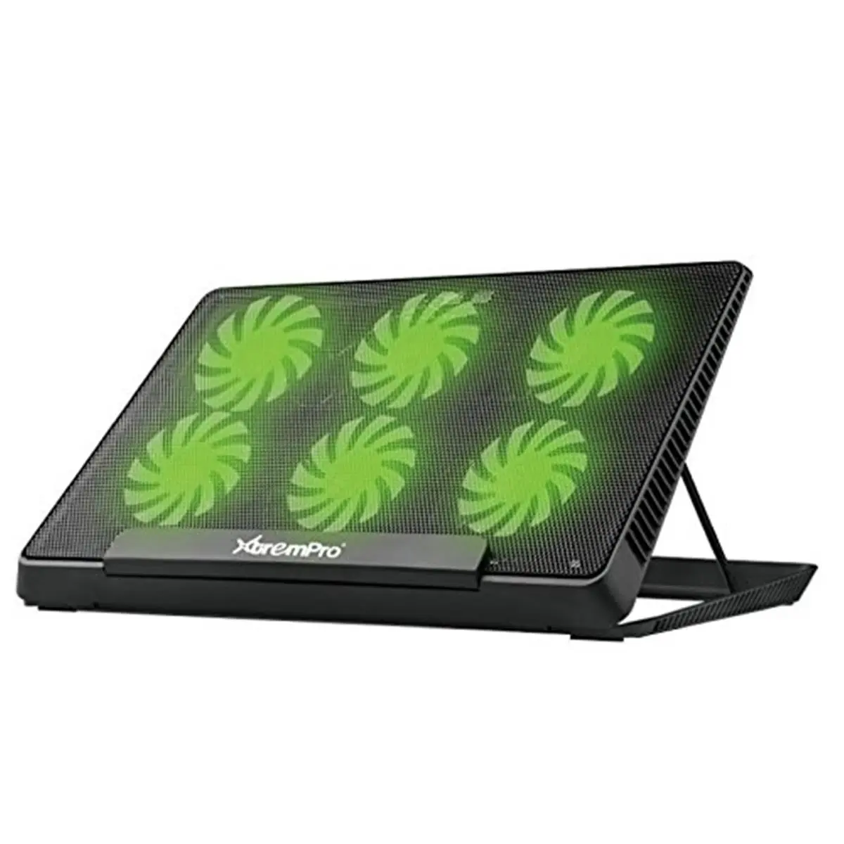 212 MAIN 17 in. LED Light Laptop Cooling Pad with 6 Fans, Metal Mesh, Adjustable Ft, Adjustable Feet, Usb Power