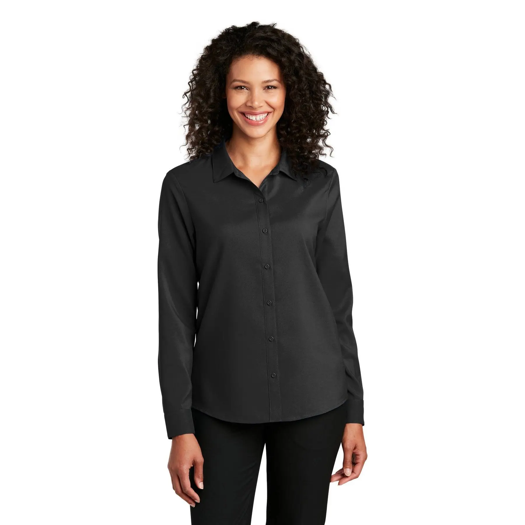 Women's Long Sleeve Performance Staff Shirt - LW401 - Moisture-Wicking, Professional, Workwear, Uniform, Easy Care, Business Casual, Clothes, Fabric
