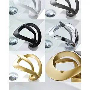 Full Copper Waterfall Faucet, Cold Hot Tap for Bathroom Sink, Creative Design, Durable and Stylish, Ideal for Home Use