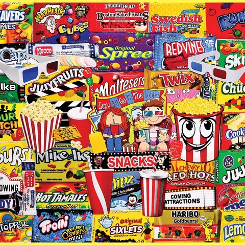 Movie Snacks (1884pz) - 1000 Piece Jigsaw Puzzle