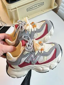 Comfortable Dad Shoes 2026, Summer New Unisex Mesh Breathable Sports Shoes, Dual Laces No Tie Thick Sole Running Shoes