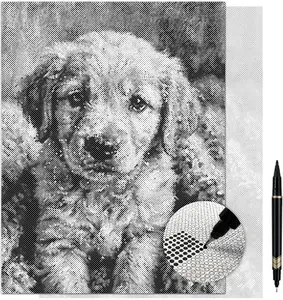 Puppy Love at First Sight Dot Painting Kit for Adults — 13×17 Canvas with Dual-Tip Marker