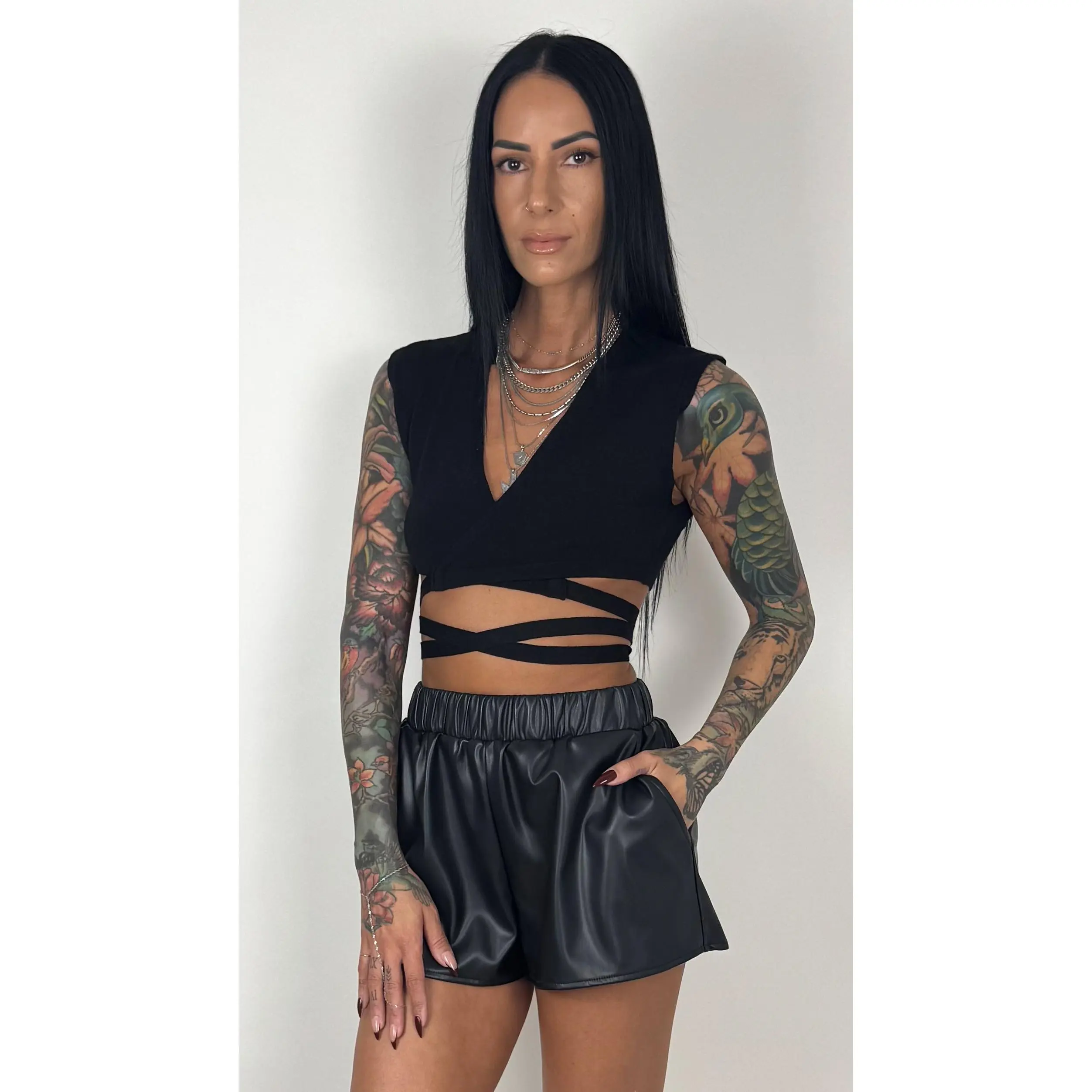 APEX FAUX LEATHER SHORTS