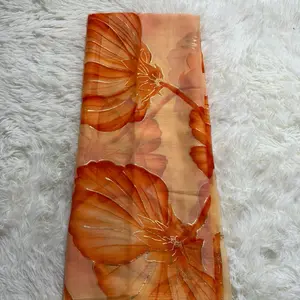 Marble Ciffon Saree Lightweight Fall Picco Done Perfect for Any Occasions or Gift Elegant Floral Design Casual Fabric