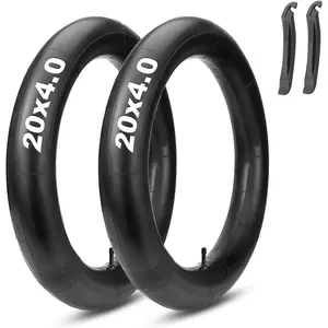 Fat Bike Inner Tubes - 20x4.0/26x4.0 Inch Fat Tire Tubes - Premium Butyl Rubber, Schrader Valve 32mm) - Includes 2 Tire Levers (2-Pack)