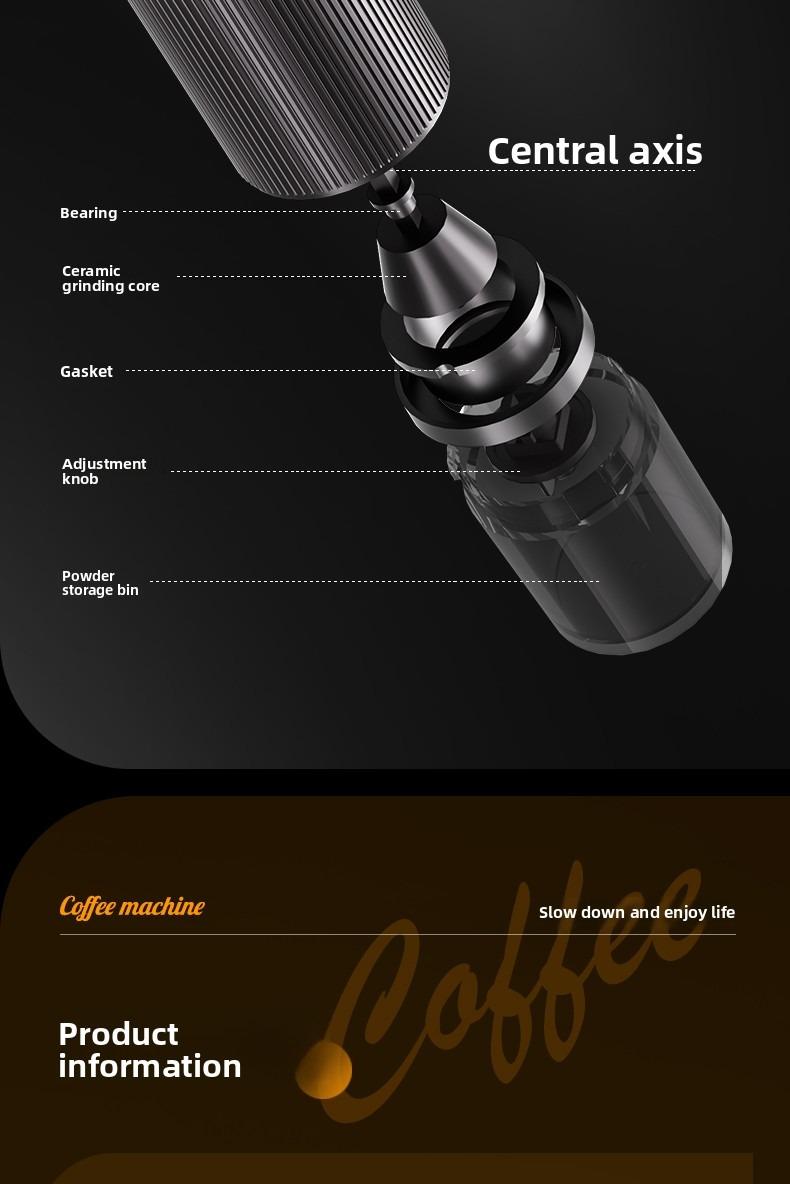 Mini Manual Coffee Grinder with Multiple Adjustable Settings, Portable Hand Coffee Bean Mill with 30g Capacity, Conical Burr Coffee Grinder with Crank for Travel, Camping, Office, Espresso, Pour Over Tea