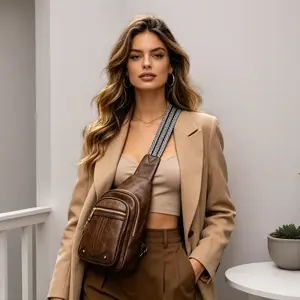 Maxoner Women's Waterproof Leather Crossbody Bag - Unisex Casual Shoulder Option, Crossbody Bags for Women