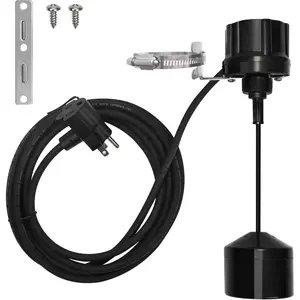 Sump Pump Vertical Mechanical Float Switch, Universal Float Switch Replacement with 120V Plug for Sump and Sewage Pump, Smaller Basins, Pumps & Plumbing Equipment, with 10' Cord, Black