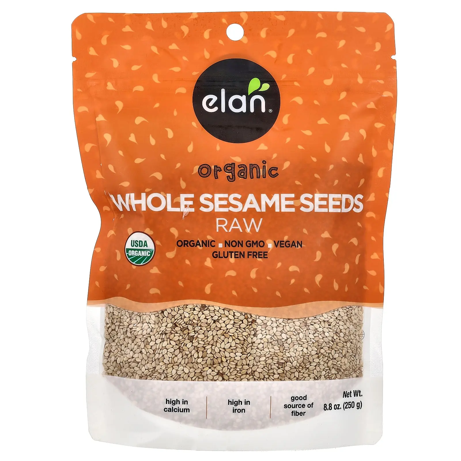 Elan Organic Whole Sesame Seeds, Raw, 8.8 oz (250 g) Elan Organic Whole Sesame Seeds, Raw, 8.8 oz (250 g)