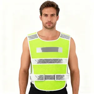 Fish Grid Reflective Vest, Night Running Safety Gear, Ideal for Cycling & Construction Sites, Mesh Design for Enhanced Visibility, High Visibility Vest with Reflectors