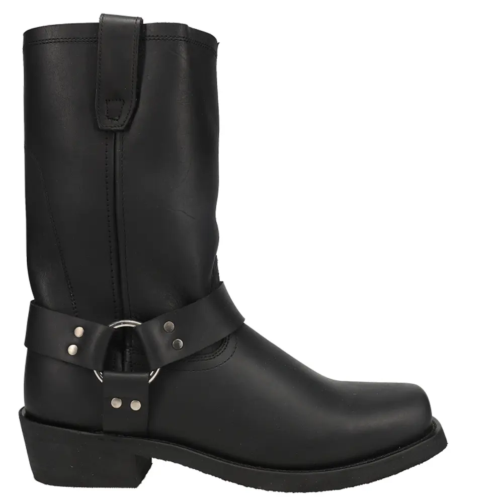 Dingo Mens Dean Harness Square Toe Motorcycle Casual Boots Mid Calf - Black Dingo Mens Dean Harness Square Toe Motorcycle Casual Boots Mid Calf - Black