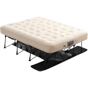 VEVOR Air Mattress with Frame, Inflatable 2 Person Camping Cot with Built-in Pump, Portable Folding Air Beds Supports 600 lbs, Blow Up Bed for Guests Camping Travel Indoor & Outdoor Use