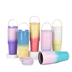 Stainless Steel Bottle with Leak-Proof 2-in-1 Straw & Flip Lid, Fits in Cup Holder, Ideal for Home Office, Outdoor & Tumbler Use Coffee