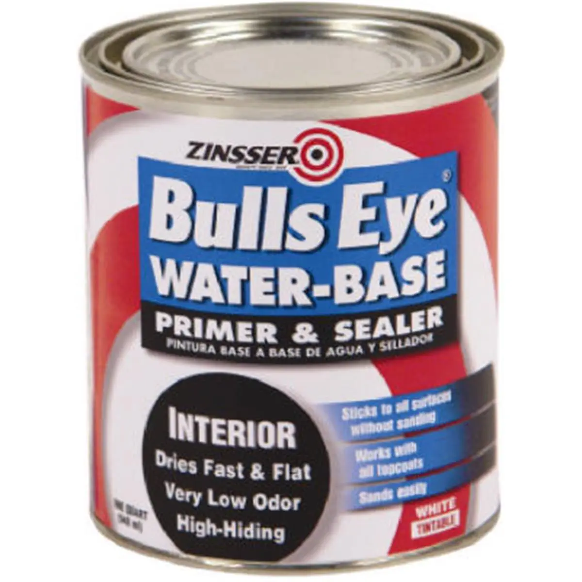 212 MAIN Zinsser 02244 Water-Based Interior Primer & Sealer - Qt, All Surfaces, Fast Drying, Flat Finish, Recoat Ready