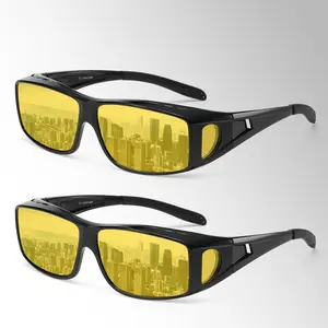 Night Driving Glasses for Men Women, Polarized Anti Glare and UV400 Protection Yellow Lens Night Vision Glasses