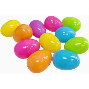 50 Pcs Plastic Bright Easter Egg Assortment  Perfect for Easter Egg Hunt/Surprise Egg/Easter Hunt