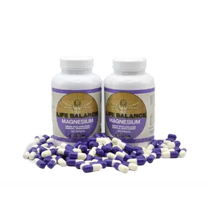 Life Balance Magnesium Formula - Amino Acid Chelated Human Dietary Supplement (180 Capsules)
