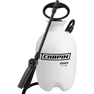 1-Gallon Lawn & Garden Pump Sprayer, Translucent Tank with Funnel Top, Adjustable Nozzle & 34" Hose, for Fertilizer, Pesticides, Weeds & Cleaning