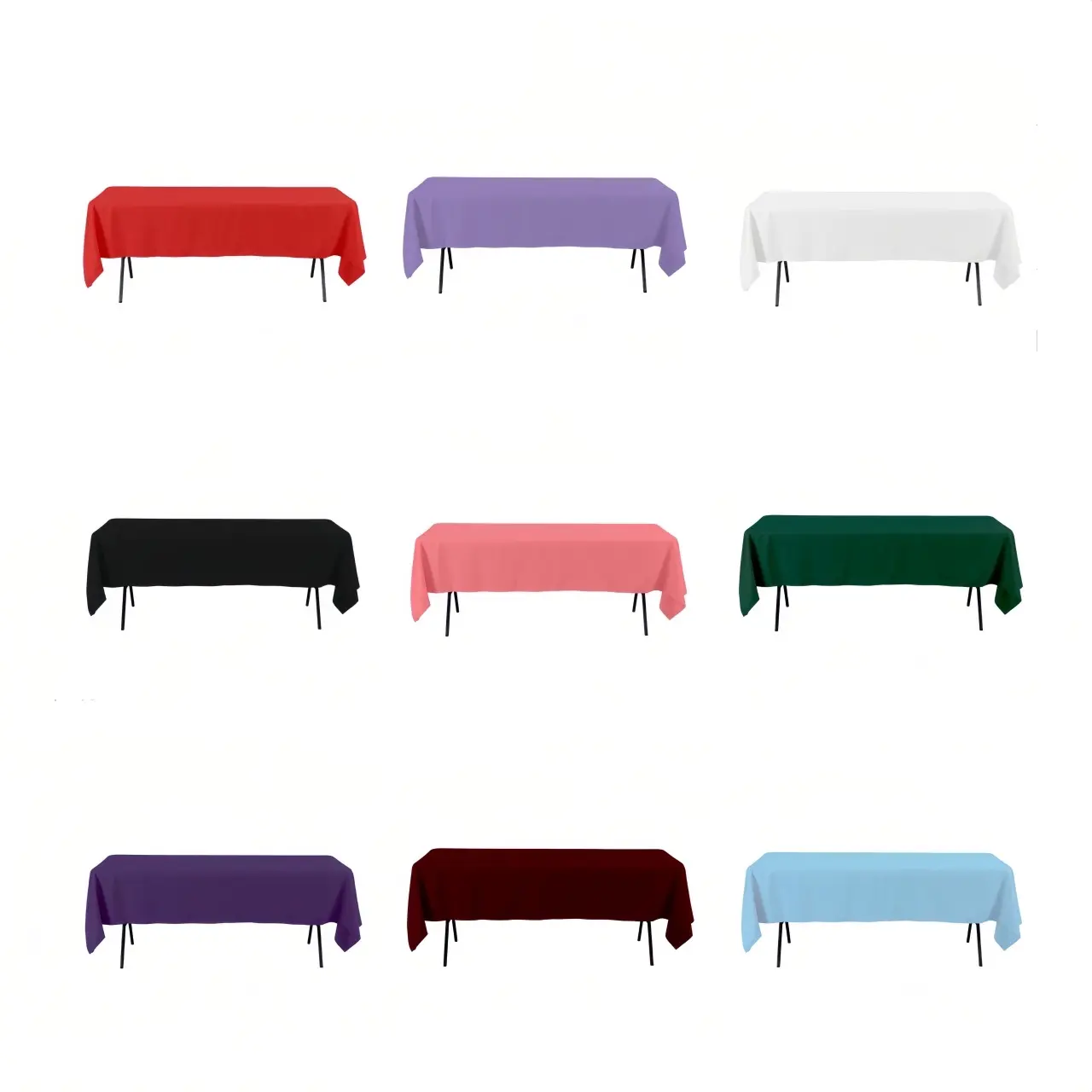 RECTANGLE POLYESTER TABLE COVER’S 60" X 102” RECTANGLE POLYESTER TABLE COVER’S 60" X 102”