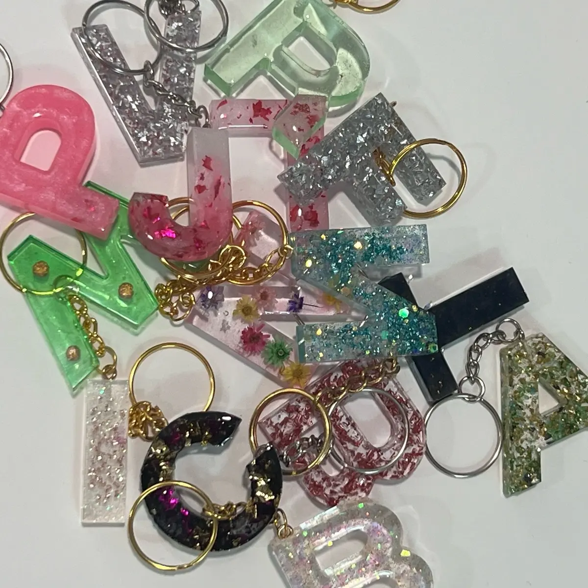 Personalized Monogram Keychains Resin Keychains Cute Keychains Bridal Gifts Birthday Gifts