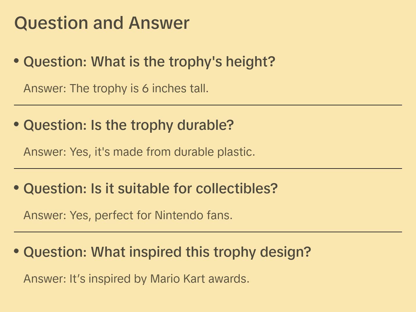 Mario Kart Star Cup Trophy - The Perfect Trophy Award for Any Mario/Nintendo Fans