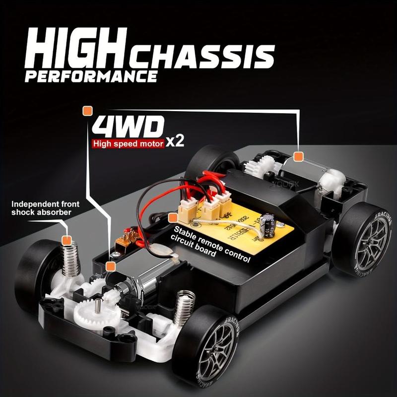 Professional RC Four-wheel Drive Drift Car GTR High-Speed Racing Toy with Remote Control and Accessories Ideal for Birthday Christmas Halloween Gifts