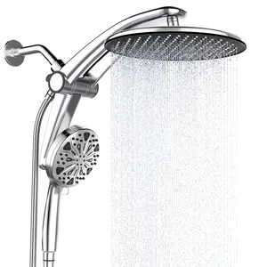 Shower Head with filtered Handheld High Pressure daul Shower Heads with Handheld Spray Combo and 10 Sprays Handheld Shower Head Detachable Shower head Built-in Magnetic Docking and Power Jets