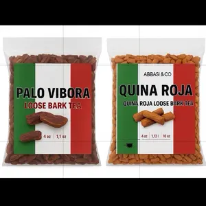Premium Mexican Wellness Tea 2 Bag Bundle - Palo De Vibora 5 oz (114g) & Quina Roja 5 oz (114g) | Red Cinchona Bark & Arbol de la Víbora Herbal Infusion | Gluten-Free, Non-GMO, Wildcrafted (BOTH)
