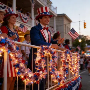 Independence Day Theme String Lights, Blue Star-Shaped Flag Decorations, Battery Operated, July 4th Parade Decoration, Versatile Usage
