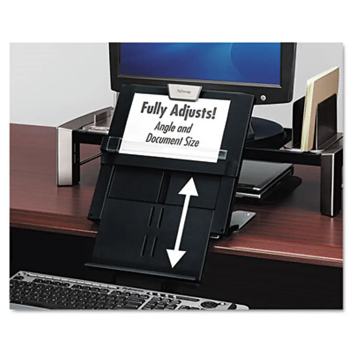 Fellowes  Professional Series Document Holder- 12w x 8d x 17 1/4h- Slate Gray/Silver