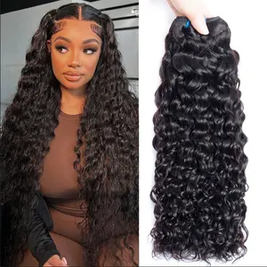 Water Wave Bundles 10-32 Inch 100% Unprocessed Brazilian Remy Hair 12A Grade 1/3 Bundles Natural Black Extensions For Stylish Looks
