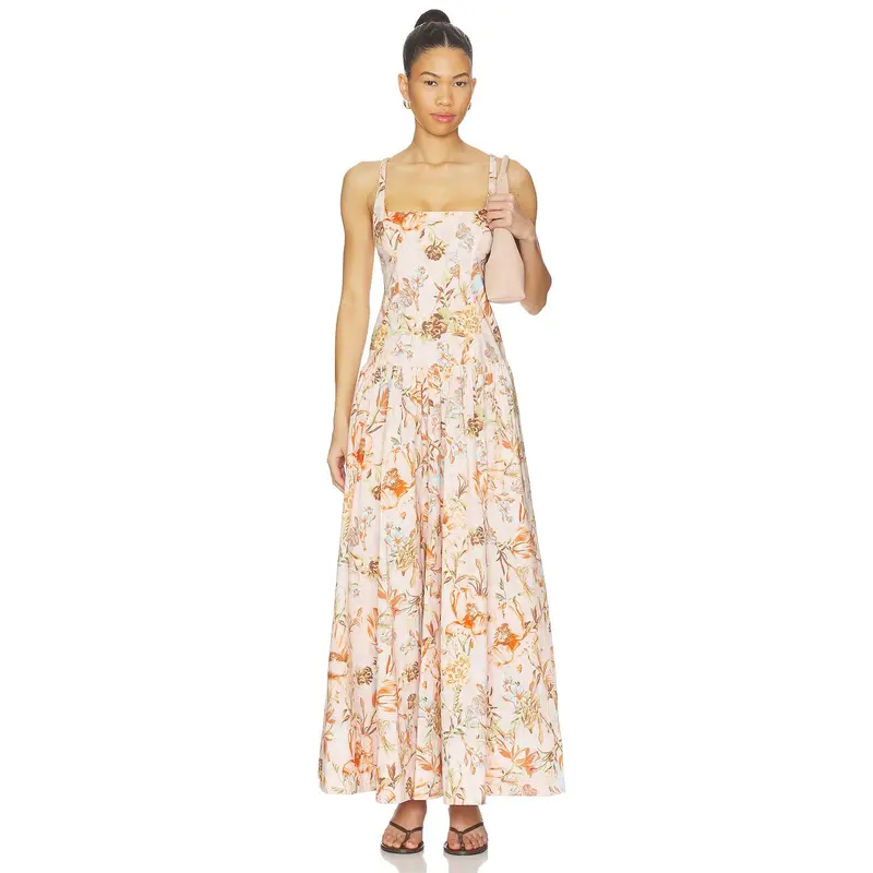 beige strap dress Jx Zoe Seersucker Smock Strap Dress main image 1