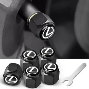 5 Piece Metal Car Wheel HUB Tire Valve Stem Caps, Fits Lexus Is Es Ux Nx Rx Tx Gx Lx Rz Lc Ls, Automotive Valve Cap Covers, Car Accessories