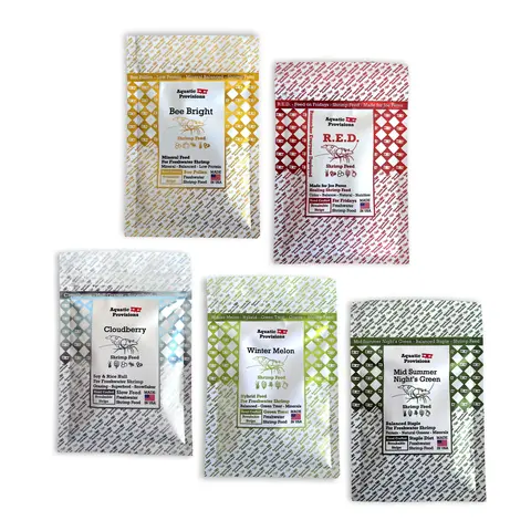 Shrimp Feed Variety 5 Pack, 10 Grams Each (50 Grams Total) for Freshwater Neocaridina Shrimp - Small batch crafted shrimp food - Hand Made In USA