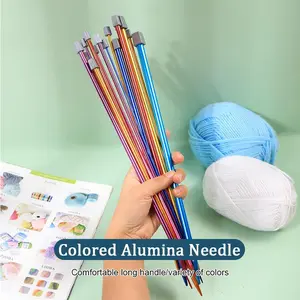 14 Pairs of Colorful Aluminum Knitting Needles, 25cm & 35cm DIY Hand Knitting Tools for Sweaters, Scarves, Socks