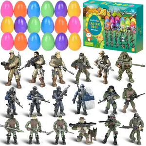 18PCS Easter Eggs Prefilled with Army Men for Children Easter Egg Hunt