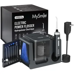 MySmile LP233 Pro UVC Sterilizable Countertop Oral Irrigator - 800ML Digital Display Electric Water Flosser for Oral Care, Cleansing, Plaque Removal, Water Filter, 3 Modes, 6 Jet Tips