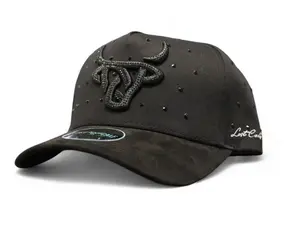 Lost Calf 5-Stars A-Frame Hat in Black - Premium Rodeo Apparel with Lost Calf Embroidered Patch & Adjustable Snapback Closure
