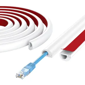 78" Cord Hider Wall, Self Adhesive  Cord Covers for Wires  Wall, Cord Hider for Wall Mount TV, Flexible  Cover Raceway Kit for 1 Wire, White (0.59" W x 0.39" H)