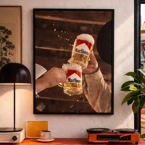 [SALE UP TO 30% + FREE SHIP + NO FRAME] Rustic Cowboy Beer Wall Art Print – Western Pub Photography – Vintage Marlboro Inspired Toast – Kitchen & Bar Decor
