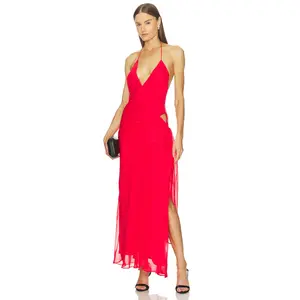 Bardot Cyrel Cut Out Maxi Dress in Fire Red