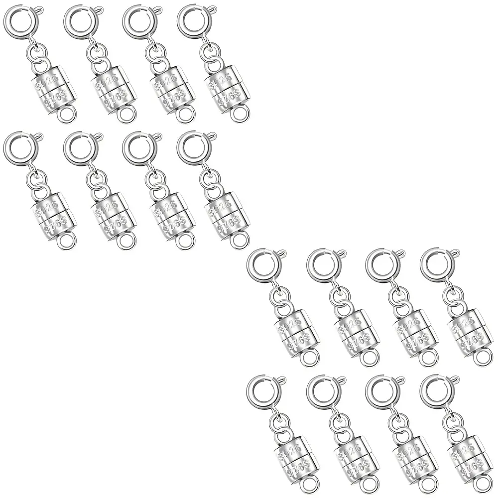 [Magnetic Clasp] Sterling Silver Magnetic Necklace Clasps and Closures | S925 Jewelry Making Supplies Magnetic Clasp Converter for Necklaces, Silvery